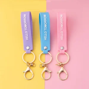 Pvc Wristband with Key Ring Rubber Band Chain Bracelet Keychain