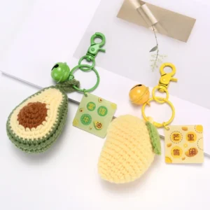 Soft Wool Fruit Pendant Keychain