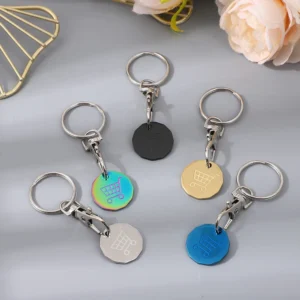 Logo Stainless Steel Coin Keychain