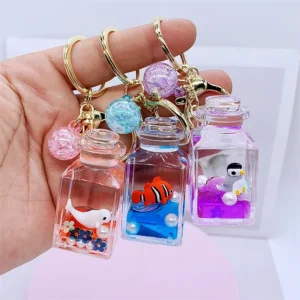 Liquid Cartoon Keychain for Women