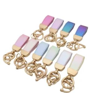Mini Metal Leather Keychain Pendant