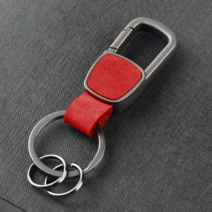 Genuine Leather Zinc Alloy Keychain