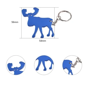Moose Shaped Antlers Bottle Opener Keychain