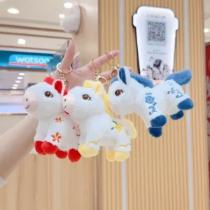 Soft Plush Horse Keychain Pendant