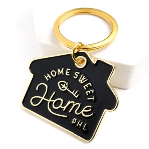 Metal House Shaped Keychain