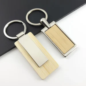Bamboo Zinc Alloy Keyring Keychain
