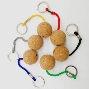 Customizable Round Ball Cork Keyring