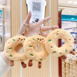 Soft Plush Donut Keychain Charm