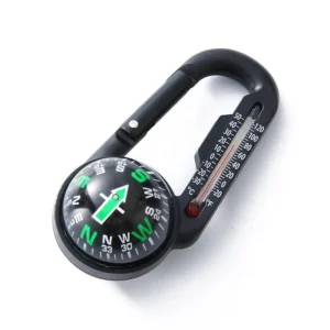 Pocket Carabiner Compass with Thermometer