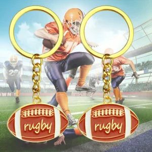 3d Rugby Ball Keychain