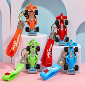 Eco-friendly 3d Silicone F1 Keychain