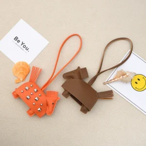 Studded War Horse Pu Leather Keychain