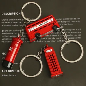 London Red Bus Metal Keychain