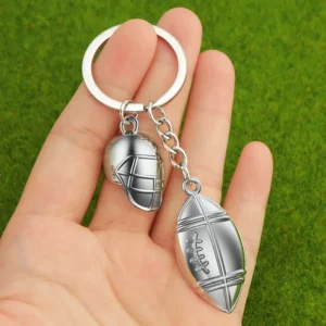 Mini 3d Rugby Ball Keychain