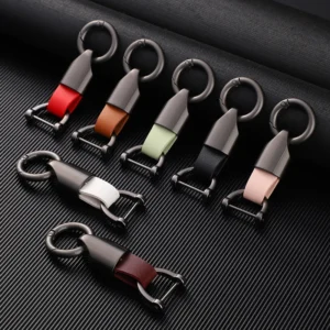 Luxury Leather Keychain with Logo