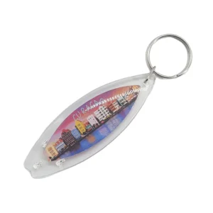 Surfboard Shaped Acrylic Photo Keychain