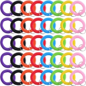 Elastic Spiral Keychain Wrist Coil