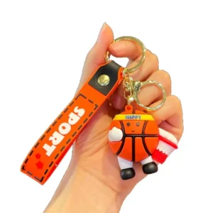 Cartoon Badminton Rubber Keychain Pendant