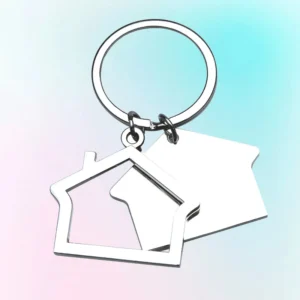 House Shaped Personalized Metal Keychain