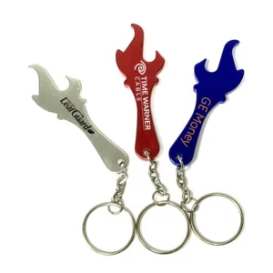Torch Shaped Aluminum Bottle Opener Keychain