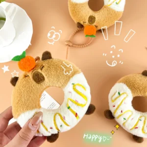 Capibala Donut Plush Keychain