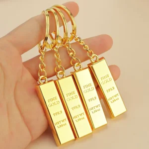 3d Zinc Alloy Gold Bar Keychain