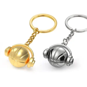 Cute Blue Basketball Earphone Keychain