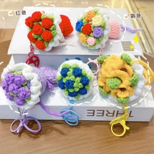 Cute Crochet Flower Keychain