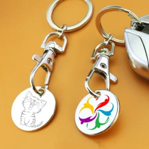 Logo Shopping Trolley Coin Keychain