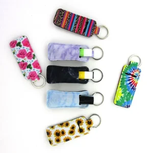 Neoprene Chapstick Holder Keychain