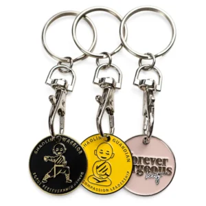 Metal Trolley Coin Keychain