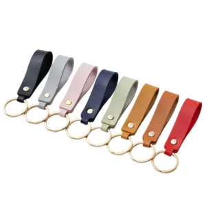 Leather Keychain with Soft Lanyard