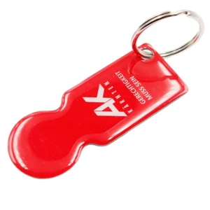 Epoxy Shopping Trolley Token Keychain