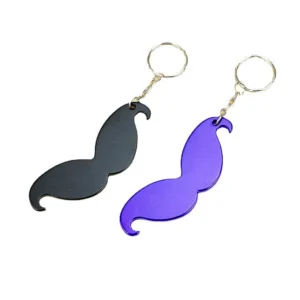 Customizable Mustache Keychain Bottle Opener
