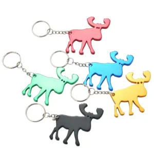 Moose Antlers Metal Keychain Bottle Opener