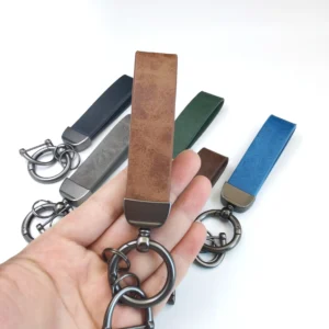 Retro Leather Car Keychain Pendant