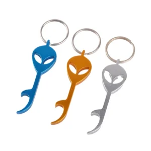 Alien Head Bottle Opener Keychain