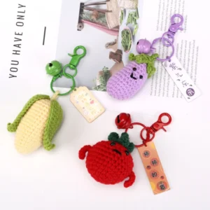 Crochet Fruit Keychain Charm