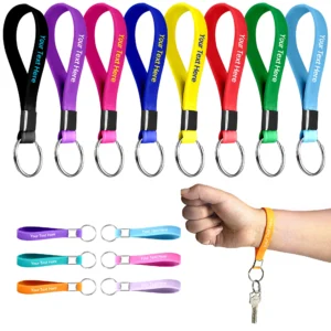 2d 3d Silicone Rubber Pvc Keychain Keyring Soft Wristband Key Holder with Logo