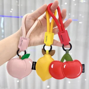 Pu Leather Fruit Keychain Set