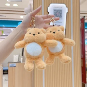 Cute Teddy Bear Plush Keychain