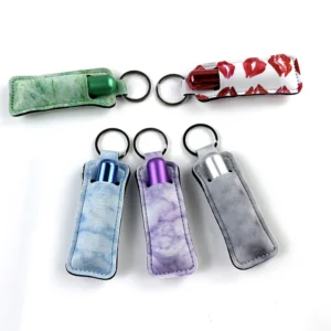Neoprene Lip Gloss Perfume Holder Keychain