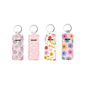 Neoprene Chapstick Holder Keychain