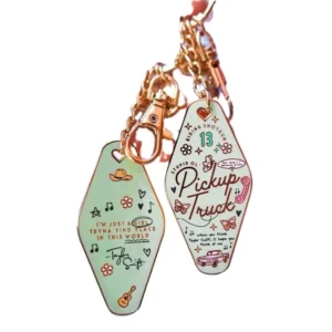 Retro Hotel-shaped Zinc Alloy Keychain