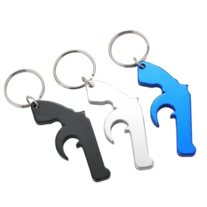 Gun Shaped Bottle Opener Keychain
