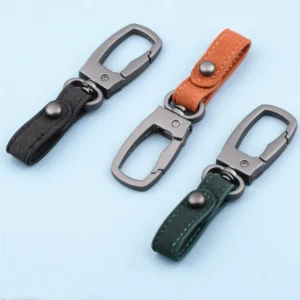 Rotatable Leather Carabiner Keychain
