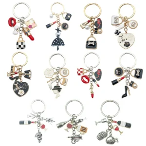 Fashionable 3d Metal Keychain Set