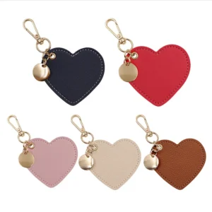 Pu Leather Heart Keychain Bag Charm