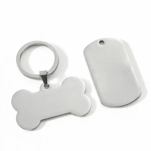 China Factories Stainless Steel Dog Tags Metal Keyrings Blank Keychain for Engraving