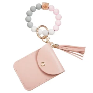 Silicone Bead Keychain Wallet